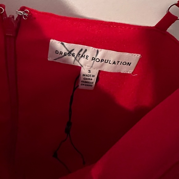 Dress the Population Ruffle Solange Dress in Rouge - Picture 9 of 13